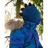 Lined Dino Peruvian Knit Winter Hat with Pompom, Blue - Winter Hats - 2