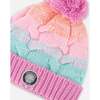 Lined Knit Pompom Hat, Pink, Orange and Turquoise - Winter Hats - 4