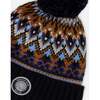 Lined Knit Winter Hat with Pompom, Taupe and Navy - Winter Hats - 6