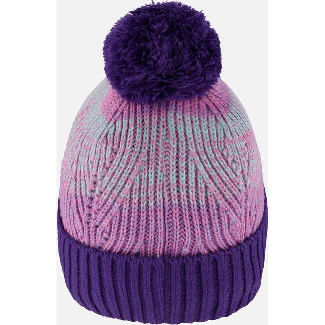 Lined Knit Pompom Hat Purple and Pink, Mauve and Pink - Winter Hats - 4
