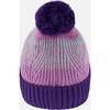 Lined Knit Pompom Hat Purple and Pink, Mauve and Pink - Winter Hats - 4