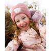 Lined Baby Winter Knit Hat with Ear Flaps, Dusty Pink - Winter Hats - 2