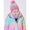 Lined Knit Neckwarmer, Pink, Orange and Turquoise - Scarves - 2