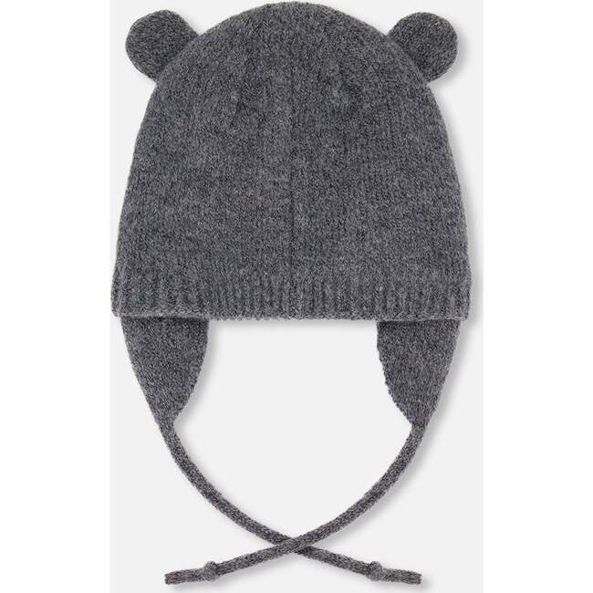 Lined Knit Hat with Ears, Gray - Winter Hats - 3