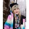 Lined Knit Hat with Pompom Black and Multicolor, Multicolored - Winter Hats - 2