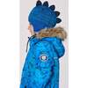 Lined Dino Peruvian Knit Winter Hat with Pompom, Blue - Winter Hats - 3