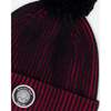Lined Knit Pompom Hat, Red and Black - Winter Hats - 4