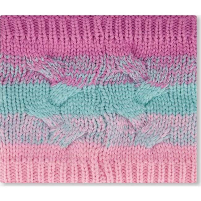 Lined Knit Neckwarmer, Pink, Orange and Turquoise - Scarves - 3
