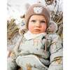 Lined Baby Winter Knit Hat with Ear Flaps, Brown - Winter Hats - 2