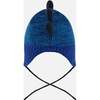 Lined Dino Peruvian Knit Winter Hat with Pompom, Blue - Winter Hats - 4