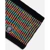 Lined Knit Neckwarmer, Black and Multicolor - Scarves - 3