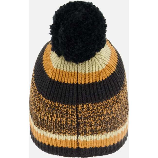Lined Knit Pompom Hat, Black and Brown - Winter Hats - 3