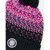 Lined Knit Pompom Hat, Black and Pink - Winter Hats - 3