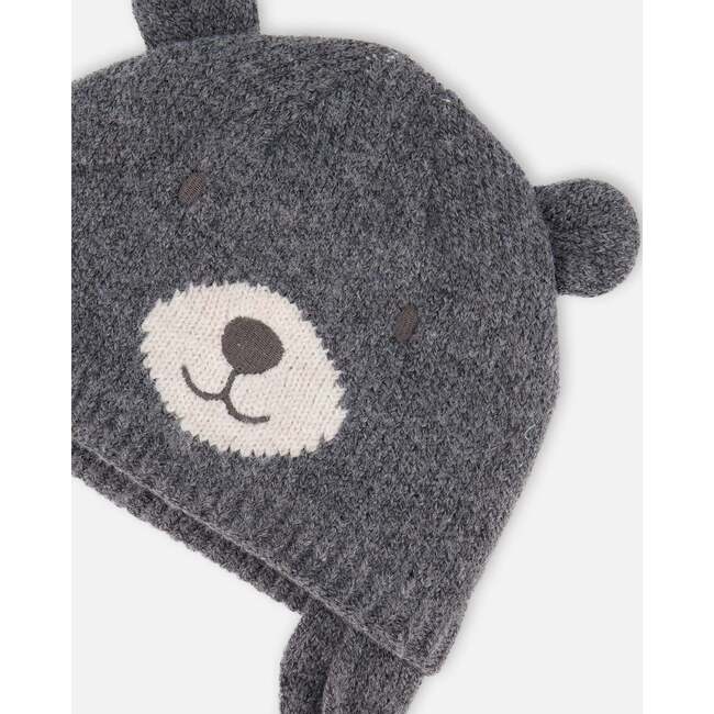 Lined Knit Hat with Ears, Gray - Winter Hats - 4