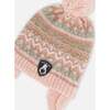 Lined Baby Knit Pompom Hat with Ear Flaps, Dusty Pink - Winter Hats - 3