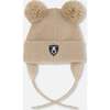 Lined Baby Knit Hat with Pompoms, Chanterelle - Winter Hats - 2