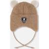 Lined Baby Winter Knit Hat with Ear Flaps, Brown - Winter Hats - 4