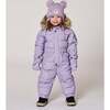 Lined Baby Knit Hat with Pompoms, Purple Gray - Winter Hats - 2