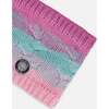 Lined Knit Neckwarmer, Pink, Orange and Turquoise - Scarves - 4