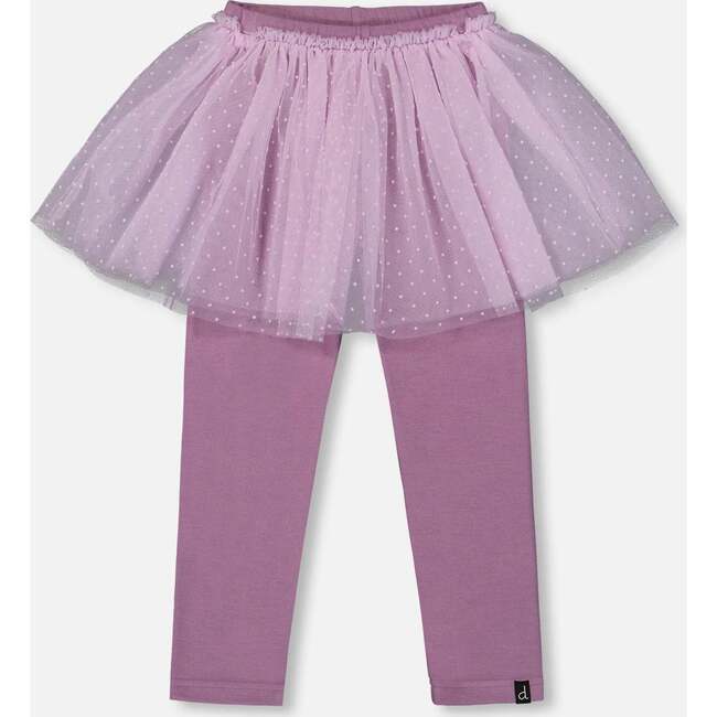 Leggings with Tulle Skirt, Purple Gray