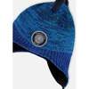 Lined Dino Peruvian Knit Winter Hat with Pompom, Blue - Winter Hats - 5