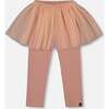 Leggings with Tulle Skirt, Dusty Pink - Leggings - 1 - thumbnail