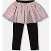 Leggings with Tulle Skirt Pink and Black, Pink and Black - Leggings - 1 - thumbnail