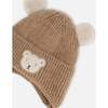 Lined Baby Winter Knit Hat with Ear Flaps, Brown - Winter Hats - 5