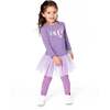 Leggings with Tulle Skirt, Purple Gray - Leggings - 2