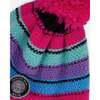 Lined Peruvian Knit Pompom Hat, Pink and Multicolor - Winter Hats - 3
