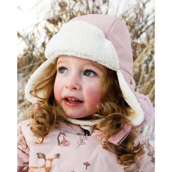 Lined Baby Chapka, Dusty Pink - Hats - 2