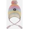 Lined Peruvian Knit Pompom Hat Multicolor, Multicolored - Winter Hats - 1 - thumbnail
