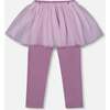 Leggings with Tulle Skirt, Purple Gray - Leggings - 3