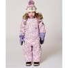 Lined Peruvian Knit Pompom Hat, Off-White and Lilac - Winter Hats - 2