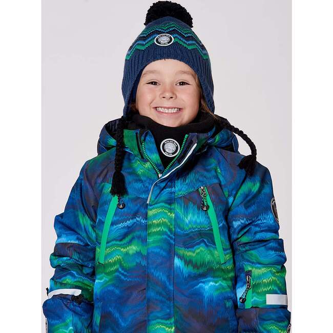 Lined Peruvian Knit Pompom Hat Blue and Green, Green and Blue - Winter Hats - 2