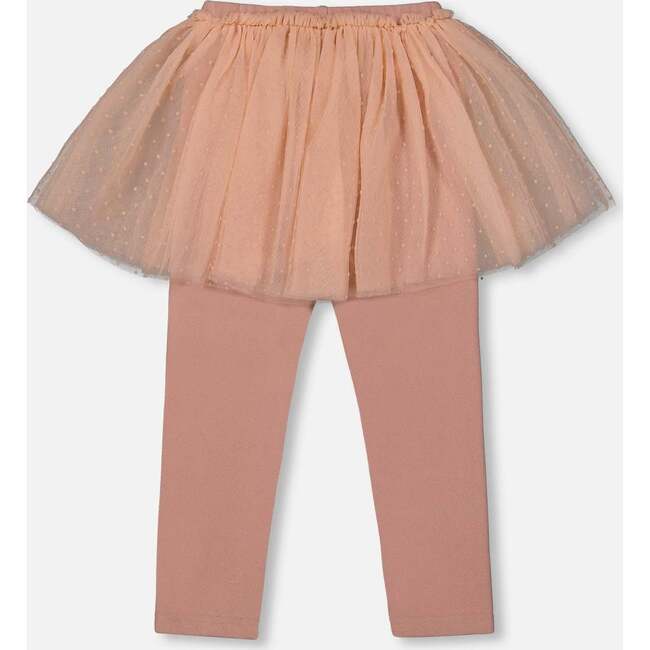 Leggings with Tulle Skirt, Dusty Pink - Leggings - 3