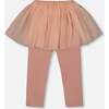 Leggings with Tulle Skirt, Dusty Pink - Leggings - 3