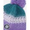 Lined Peruvian Knit Hat with Pompom, Lilac and Green - Winter Hats - 3