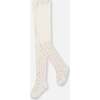 Knit Tights with Golden Star Pattern, Off-White - Tights - 1 - thumbnail