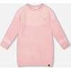 Knitted Dress with Norvegian Jacquard, Dusty Pink - Dresses - 1 - thumbnail