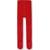 Knit Tights with Tone-On-Tone Star Pattern, Red - Tights - 2