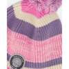 Lined Peruvian Knit Pompom Hat Pink and Purple, Pink and Mauve - Winter Hats - 4