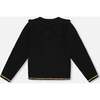 Knitted Cardigan with Rhinestones, Black - Cardigans - 2