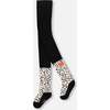 Knit Tights with Dalmatian Pattern, Black - Tights - 1 - thumbnail