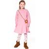 Knit Tights with Flowers, Light Pink - Tights - 2