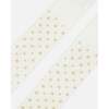 Knit Tights with Golden Star Pattern, Off-White - Tights - 3