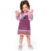 Knitted Dress with Cat, Dusty Pink - Dresses - 2