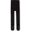 Knit Tights with Tone-On-Tone Star Pattern, Black - Tights - 2