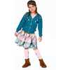 Knitted Cardigan with Flower Embroidery, Dark Green - Cardigans - 2