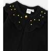 Knitted Cardigan with Rhinestones, Black - Cardigans - 3